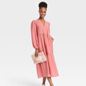 A New Day Pink blush pink maxi dress with pockets!